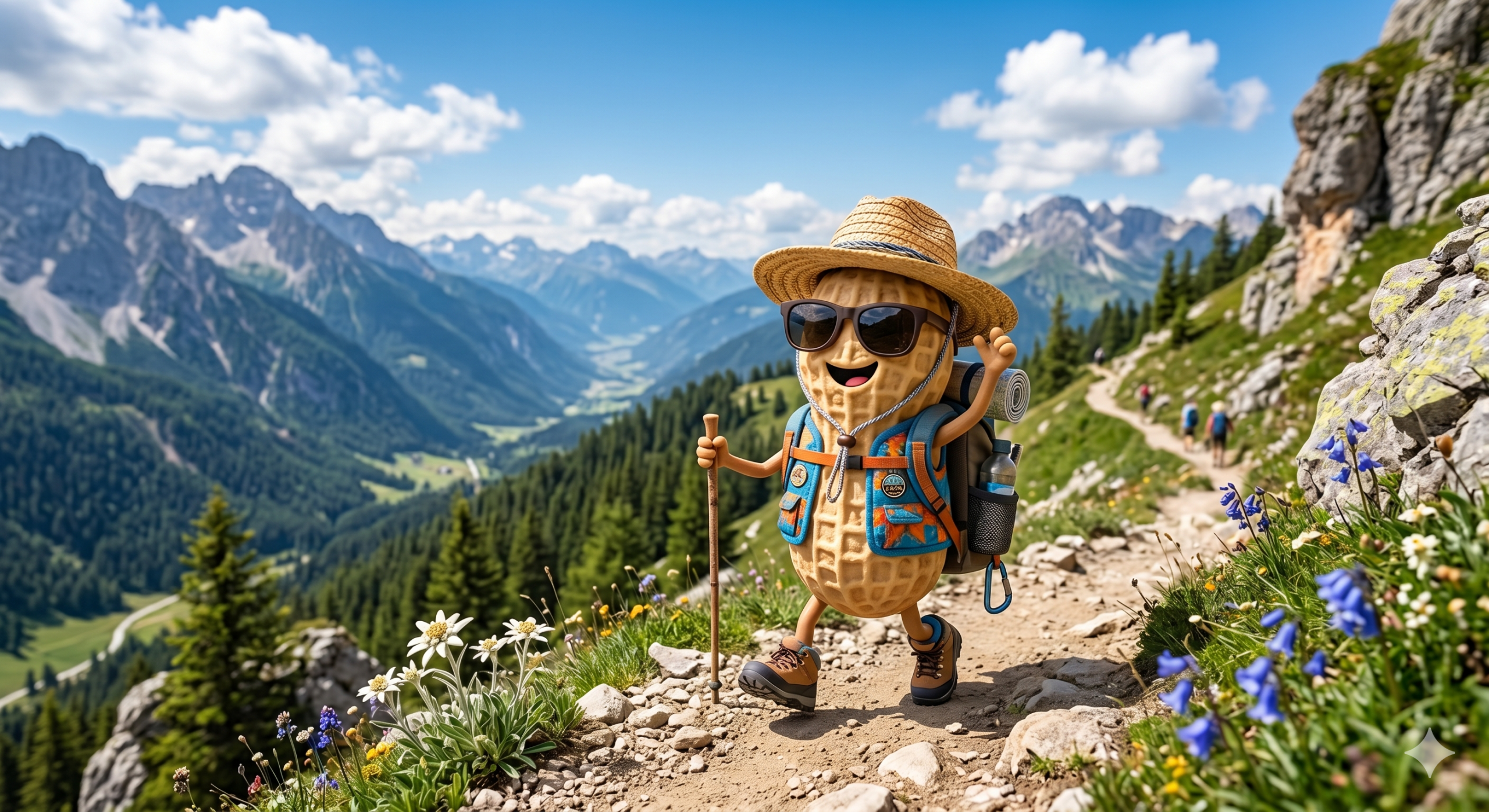 Voyage cacahuète personnalisé en nature et aventure. Cacahuète en voyage à la montagne.